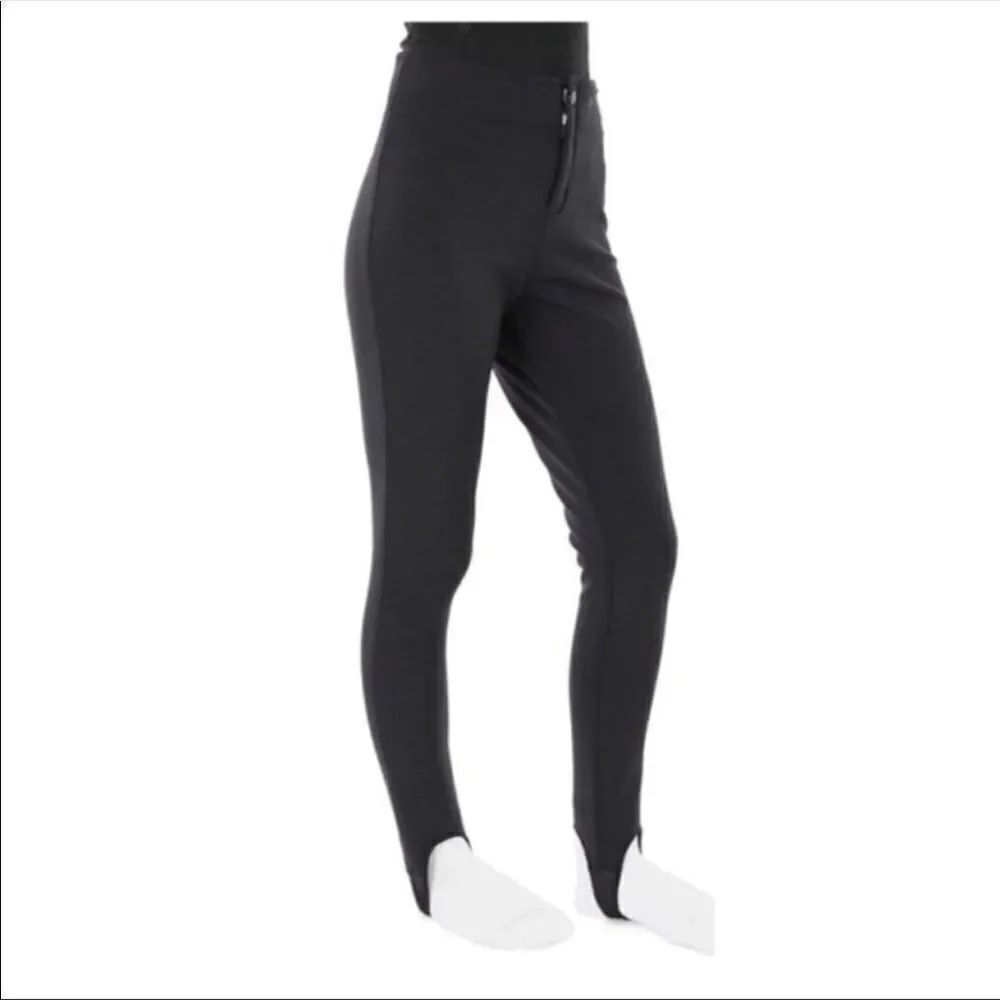 Vintage Schoeller of Switzerland Black Straight Slim Leg Stirrup Ski Snow Pants